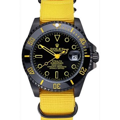 rolex stealth submariner yellow nylon strap|rolex submariner price drop.